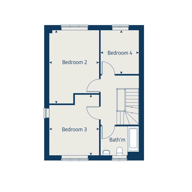 First floor floorplan of The Willow (Formal Detached) at Beckfields